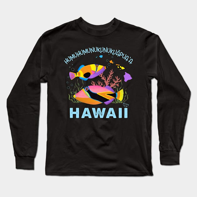 Humuhumunukunukuapua'A Hawaii State Fish Long Sleeve T-Shirt by Weirdcore